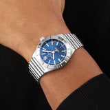 Breitling Chronomat GMT 40 Blue Dial Silver Steel Strap Watch for Men - A32398101C1A1 Authentic Buy Shop Now