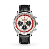 Breitling Navitimer B01 Chronograph 43 Boeing 747 White Dial Black Leather Strap Watch for Men - AB01383B1G1P1 Authentic Buy Shop Now