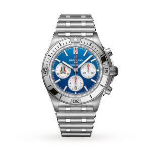 Breitling Chronomat B01 42 Six Nations Italy Blue Dial Silver Steel Strap Watch for Men - AB0134A41C1A1 Authentic Buy Shop Now