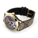 Gucci G Timeless Brown Dial Brown Leather Strap Watch For Women - YA1264056 Authentic Buy Shop Now