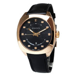 Gucci GG2570 Quartz Black Dial Black Leather Strap Watch For Men - YA142309 Authentic Buy Shop Now