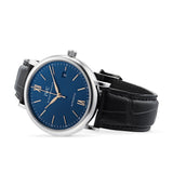 IWC Portofino Automatic Blue Dial Black Leather Strap Watch for Men - IW356523 Authentic Buy Shop Now