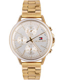 Tommy Hilfiger Carly White Dial Gold Steel Strap Watch for Women - 1781786 Authentic Buy Shop Now
