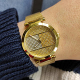 Tommy Hilfiger Lynn Quartz Gold Dial Gold Mesh Bracelet Watch For Women - 1781867 Authentic Buy Shop Now