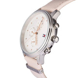Tommy Hilfiger Blake Chronograph Silver Dial Pink Leather Strap Watch For Women - 1781906 Authentic Buy Shop Now