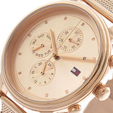 Tommy Hilfiger Blake Chronograph Rose Gold Dial Rose Gold Mesh Bracelet Watch For Women - 1781907 Authentic Buy Shop Now