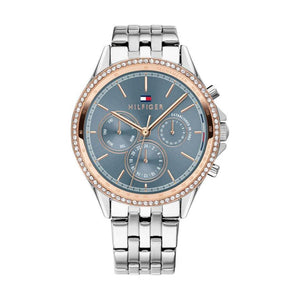 Tommy Hilfiger Ari Diamonds Blue Dial Silver Steel Strap Watch for Women - 1781976 Authentic Buy Shop Now