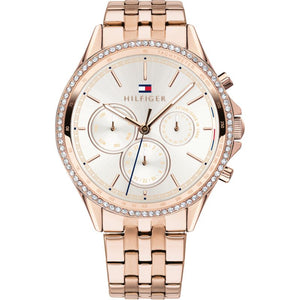 Tommy Hilfiger Ari Diamonds Silver Dial Rose Gold Steel Strap Watch for Women - 1781978 Authentic Buy Shop Now