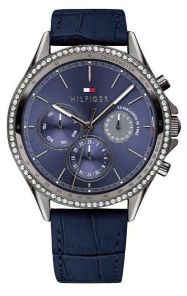 Tommy Hilfiger Ari Quartz Diamonds Blue Dial Blue Leather Strap Watch for Women - 1781979 Authentic Buy Shop Now