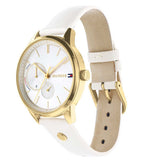 Tommy Hilfiger Brooklyn Quartz White Dial White Leather Strap Watch for Women - 1782018 Authentic Buy Shop Now