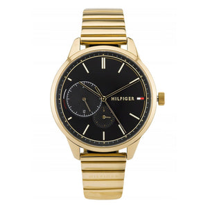 Tommy Hilfiger Brooke Black Dial Gold Steel Strap Watch for Women - 1782019 Authentic Buy Shop Now