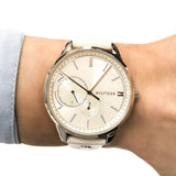 Tommy Hilfiger Brooke Quartz White Dial Cream Leather Strap Watch for Women - 1782022 Authentic Buy Shop Now