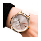 Tommy Hilfiger Brooke Quartz White Dial Cream Leather Strap Watch for Women - 1782022 Authentic Buy Shop Now