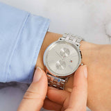 Tommy Hilfiger Jenna Quartz White Dial Silver Steel Strap Watch for Women - 1782068 Authentic Buy Shop Now