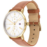 Tommy Hilfiger Jenna Quartz White Dial Brown Leather Strap Watch for Women - 1782073 Authentic Buy Shop Now