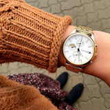 Tommy Hilfiger Whitney Chronograph Quartz Mother of Pearl White Dial Gold Steel Strap Watch For Women - 1782121 Authentic Buy Shop Now