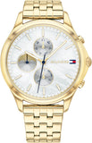 Tommy Hilfiger Whitney Chronograph Quartz Mother of Pearl White Dial Gold Steel Strap Watch For Women - 1782121 Authentic Buy Shop Now