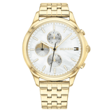 Tommy Hilfiger Whitney Chronograph Quartz Mother of Pearl White Dial Gold Steel Strap Watch For Women - 1782121 Authentic Buy Shop Now