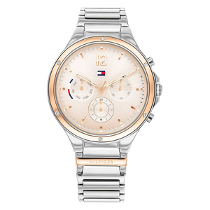 Tommy Hilfiger Eve Chronograph Quartz Pink Dial Silver Steel Strap Watch For Women - 1782279 Authentic Buy Shop Now