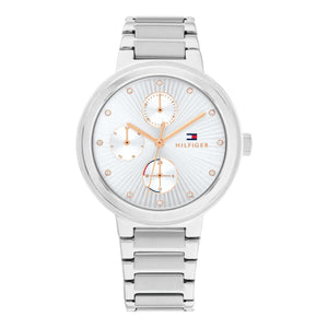 Tommy Hilfiger Joy Chronograph Silver Dial Silver Steel Strap Watch For Women - 1782532 Authentic Buy Shop Now