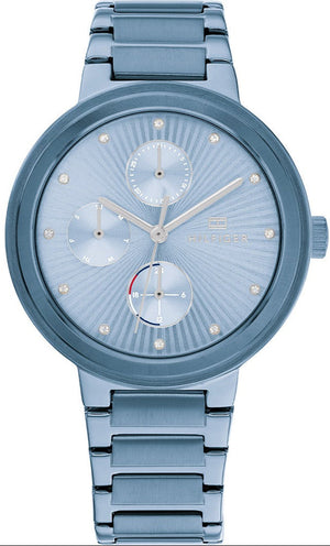 Tommy Hilfiger Joy Chronograph Blue Dial Blue Steel Strap Watch For Women - 1782535 Authentic Buy Shop Now