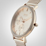 Hugo Boss Infinity Carnation Gold Dial Gold Mesh Bracelet Watch for Women - 1502519 Authentic Buy Shop Now