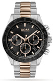 Hugo Boss Here Chronograph Black Dial Two Tone Steel Strap Watch for Men - 1513757 Authentic Buy Shop Now