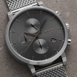 Hugo Boss Navigator Grey Dial Grey Mesh Bracelet Watch for Men - 1513674 Authentic Buy Shop Now