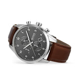 Hugo Boss Skymaster Grey Dial Brown Leather Strap Watch for Men - 1513787 Authentic Buy Shop Now
