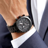 Hugo Boss Pilot Edition Chronograph Black Dial Black Steel Strap Watch for Men - 1513854 Authentic Buy Shop Now