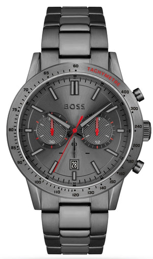 Hugo Boss Allure Chronograph Grey Dial Grey Steel Strap Watch for Men - 1513924 Authentic Buy Shop Now