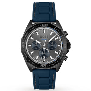 Hugo Boss Energy Chronograph Grey Dial Green Rubber Strap Watch For Men - 1513972 Authentic Buy Shop Now