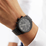 Emporio Armani Mario Chronograph Black Dial Black Steel Strap Watch For Men - AR11242 Authentic Buy Shop Now