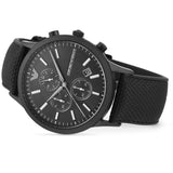 Emporio Armani Renato Chronograph Black Dial Black Nylon Strap Watch For Men - AR11457 Authentic Buy Shop Now