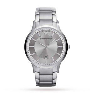 Emporio Armani Renato Quartz Silver Dial Silver Steel Strap Watch For Men - AR11189 Authentic Buy Shop Now