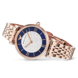 Emporio Armani Gianni T-Bar Quartz Crystals Black Dial Gold Steel Strap Watch For Women - AR11423 Authentic Buy Shop Now