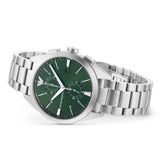 Emporio Armani Chronograph Green Dial Silver Steel Strap Watch For Men - AR11480 Authentic Buy Shop Now