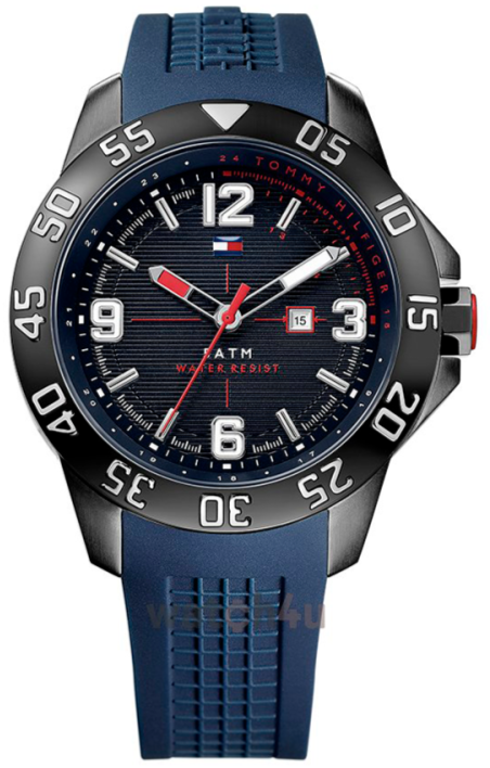Tommy Hilfiger Cole Black Dial Blue Rubber Strap Watch for Men - 1790984 Authentic Buy Shop Now