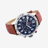 Tommy Hilfiger Trent Quartz Blue Dial Brown Leather Strap Watch for Men - 1791066 Authentic Buy Shop Now