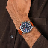 Tommy Hilfiger Trent Quartz Blue Dial Brown Leather Strap Watch for Men - 1791066 Authentic Buy Shop Now