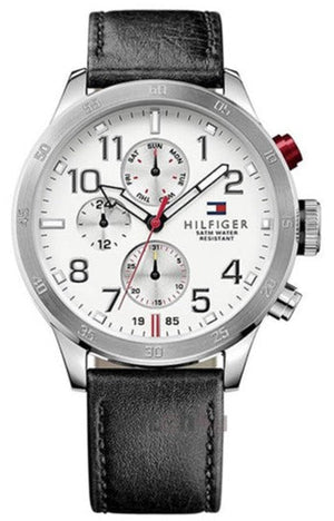 Tommy Hilfiger Trent Multifunction White Dial Black Leather Strap Watch for Men - 1791138 Authentic Buy Shop Now