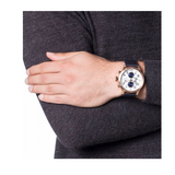 Tommy Hilfiger Trent Quartz White Dial Blue Leather Strap Watch for Men - 1791139 Authentic Buy Shop Now