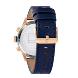 Tommy Hilfiger Trent Quartz White Dial Blue Leather Strap Watch for Men - 1791139 Authentic Buy Shop Now
