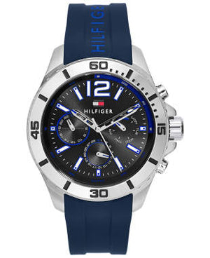 Tommy Hilfiger Sport Multifunction Black Dial Black Rubber Strap Watch for Men - 1791143 Authentic Buy Shop Now
