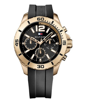 Tommy Hilfiger Sport Multifunction Black Dial Black Rubber Strap Watch for Men - 1791145 Authentic Buy Shop Now