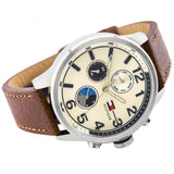 Tommy Hilfiger Jackson Multi-Function Silver Dial Brown Leather Strap Watch for Men - 1791239 Authentic Buy Shop Now