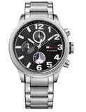 Tommy Hilfiger Jackson Quartz Black Dial Silver Steel Strap Watch for Men - 1791243 Authentic Buy Shop Now