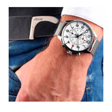 Tommy Hilfiger Dean Chronograph White Dial Silver Mesh Bracelet Watch for Men - 1791277 Authentic Buy Shop Now