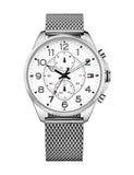 Tommy Hilfiger Dean Chronograph White Dial Silver Mesh Bracelet Watch for Men - 1791277 Authentic Buy Shop Now