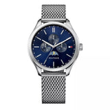 Tommy Hilfiger Oliver Quartz Blue Dial Silver Mesh Bracelet Watch for Men - 1791302 Authentic Buy Shop Now